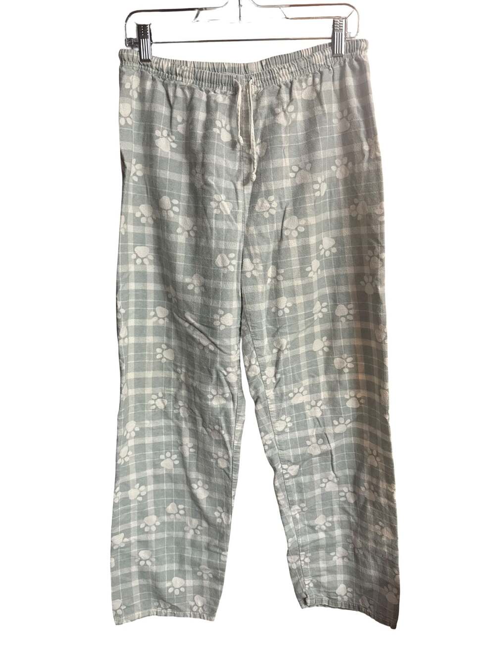 Coldwater Creek Women's Cotton Paw Print Plaid Pajama Lounge Pants